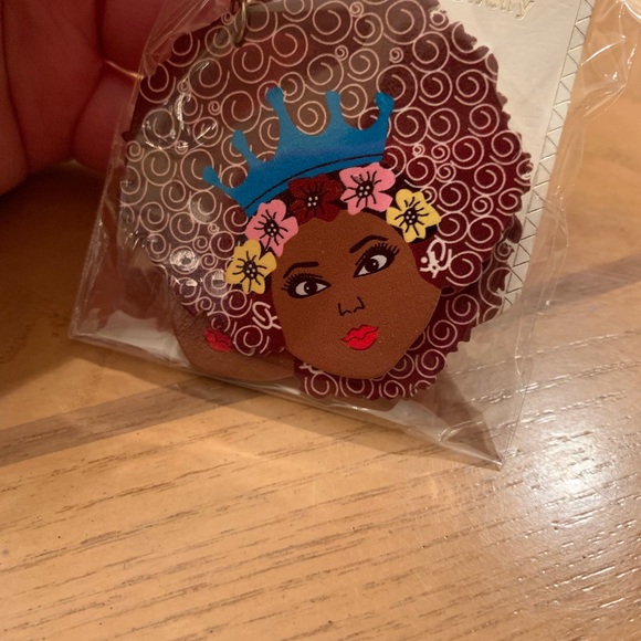 Beautiful wooden African Queen Earrings - Picture 6 of 7